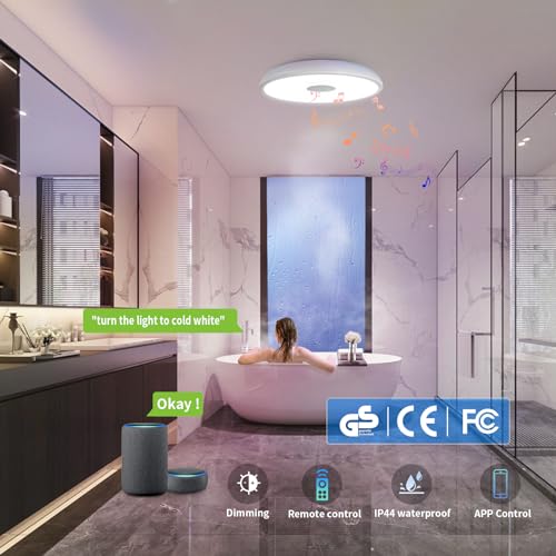 Smart Waterproof LED Flush Mount Ceiling Light Fixture