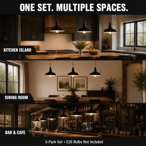 3 Pack Farmhouse Pendant Lights