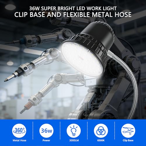 Clamp Light 3000 Lumen Work Light with Strong Metal Clamp Base for Office