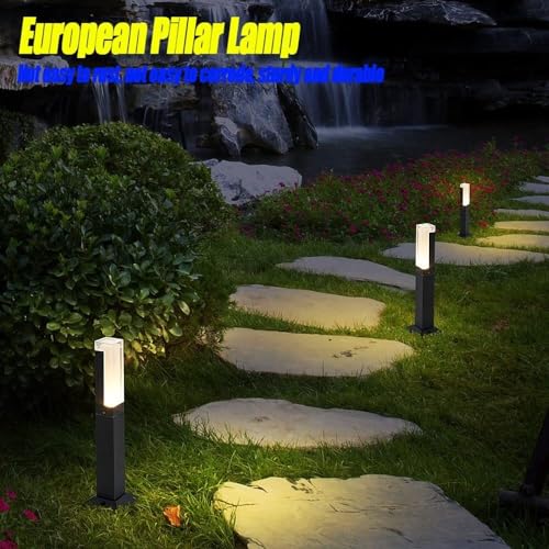 Outdoor Pillar Lamp Ip65 Waterproof Pathway Post Lights Outdoor Landscape Path Bollard Light Aluminum Lawn Floor Lantern For Garden Patio Courtyard Driveway Decoration