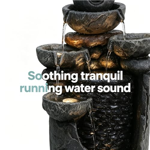 Zen Tiered Rock Water Fountain Outdoor