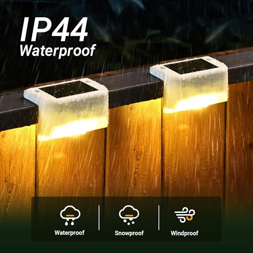 Solar Fence Lights Outdoor Waterproof
