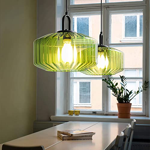 Green Glass Pendant Light Fixture Kitchen Modern Black Pendant Light