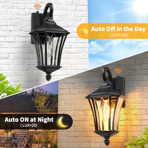 16" Dusk to Dawn Outdoor Light Fixture Wall Mount (2 Count)