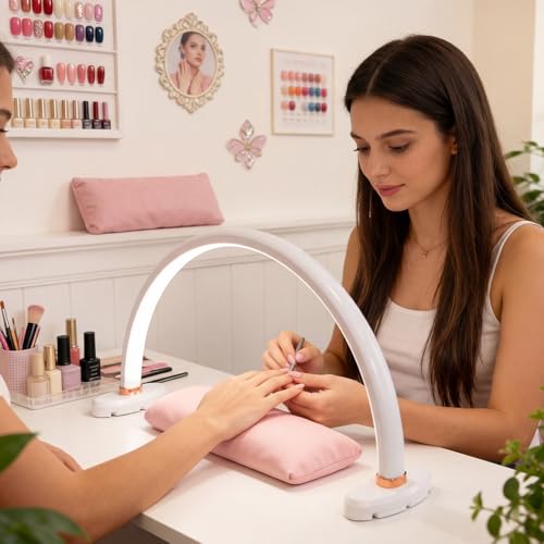 16" Half Moon Light for Nail Desk No Flicker&Shadow