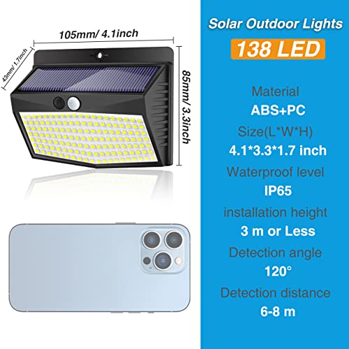 10 Pack Solar Motion Sensor Lights Outdoor Waterproof with 3 Modes (10 Count)