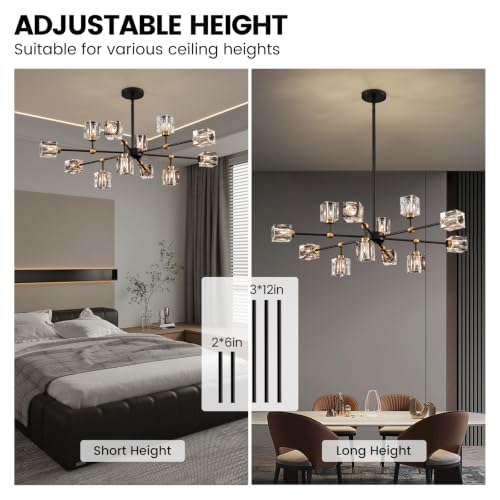 Sputnik Crystal Chandelier with 12