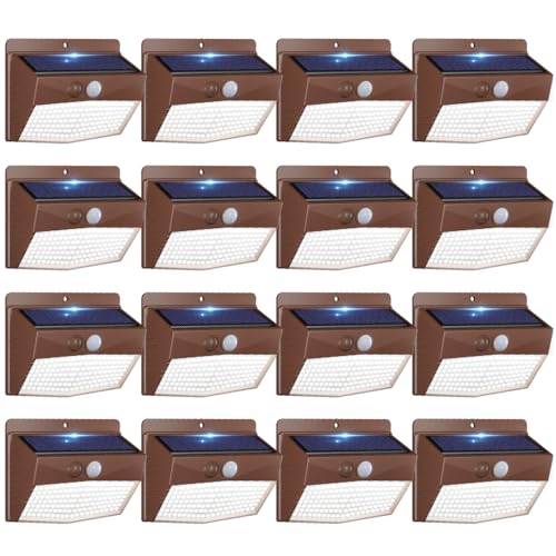 16 Pack Solar Motion Sensor Lights Outdoor Waterproof with 3 Modes (16 Count)