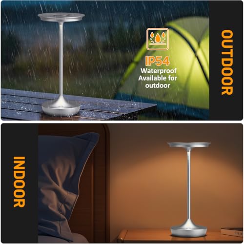 LED Rechargeable Cordless Outdoor 6000mAh Battery Table Lamp 2 (2 Count)