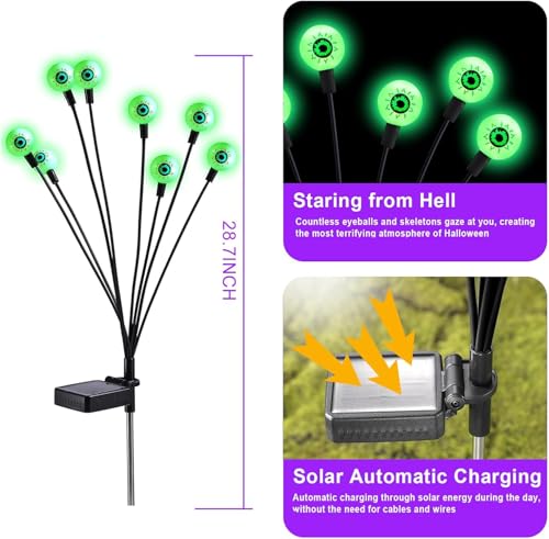 Halloween Decorations Outdoor Solar Scary Eyeball Lights (8 Count)