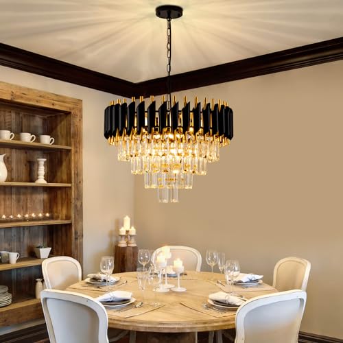 Modern Chandelier Gold and Black Crystal Chandeliers 4