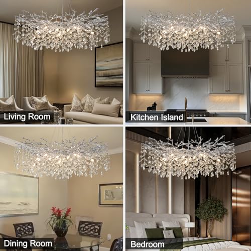 47" Silver Tree Branch Chandelier
