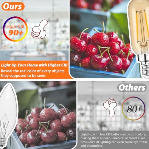 E12 Edison LED Light Bulbs 15 Watt Equivalent Candelabra (6 Count)