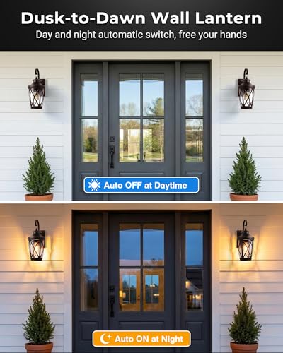 Dusk to Dawn Outdoor Light Fixture (Oil Rubbed Bronze (Gold Trim) / D2D 1-Pack)