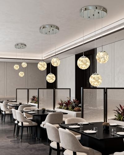 Pendant Lights Modern Crystal Chandeliers Hanging Light Fixture for Kitchen Island Sphere Pendant Light (127 Count)