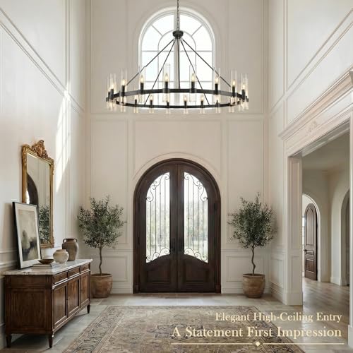 Black Wagon Wheel Chandelier
