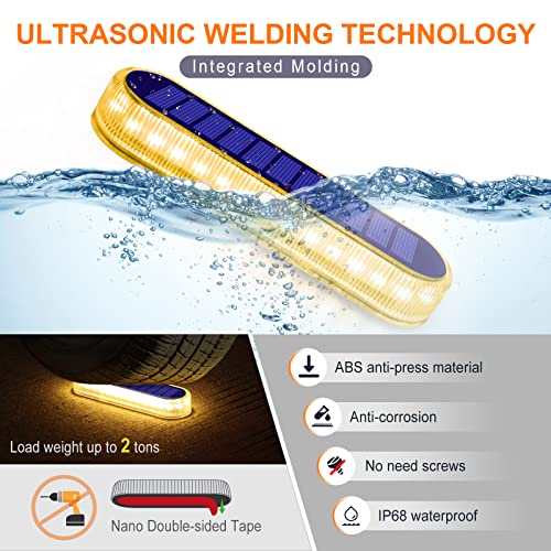 Stick on Flat Solar Step Dock Deck Stair Lights Outdoor Waterproof (4 Count)