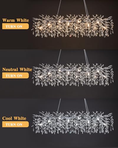 Modern Tree Branch Crystal Chandelier Luxury Silver Crystal Pendant Lighting 47.2" Contemporary 14