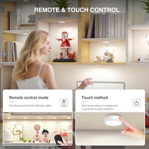 Puck Lights with Remote Control Rechargeable (2 Count)