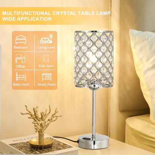 Sliver Crystal Table Lamp with Touch Control