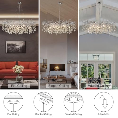 47" Silver Tree Branch Chandelier