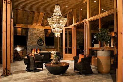 Black Modern French Empire Crystal Chandelier