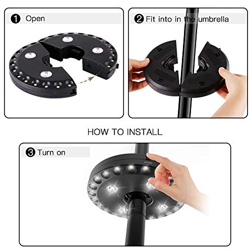 Patio Umbrella Light 3 Lighting Modes Cordless 28 LED Lights at 200 lux