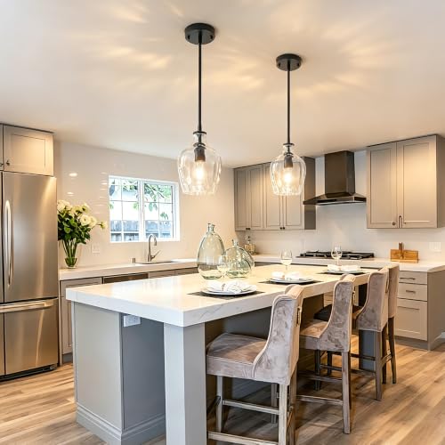 Black Pendant Lights Kitchen Island 2 Pack (2 Count)
