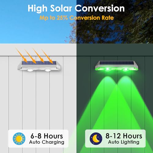 2 Pack Solar Fence Lights Outdoor