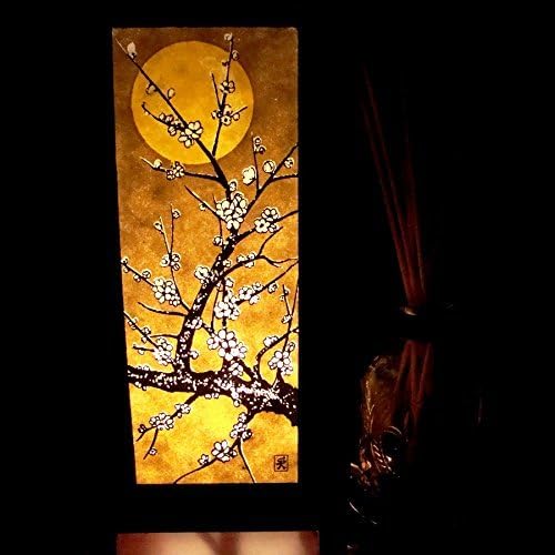 APPLE-HEART RED Berry Thailand Lanna LAMP Moon Sakura Table Lamp Lighting Shades Floor for Bedroom Modern Vintage Handmade Asian Oriental Wood Bedside Gift Art Home Garden Christmas I3M