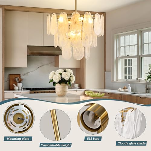 Modern Gold Cloud Glass Chandeliers
