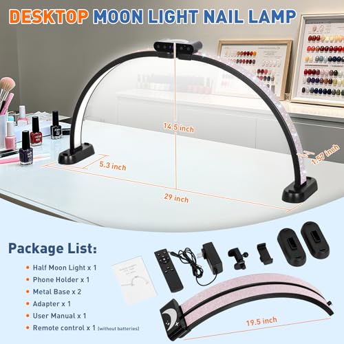Half Moon Light for Nail Desk