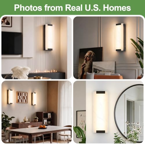 Hardwired Modern Black LED Wall Sconces Indoor Wall Light Fixtures (2 Count)