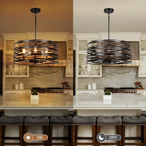 5 Light Drum Chandelier for Dining Room