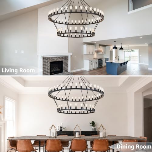70" Black Wagon Wheel Chandelier 2