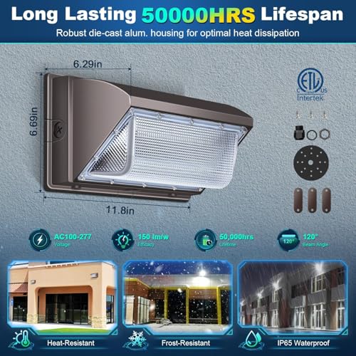 LED 120W Wall Pack Light with Photocell (4 Count)