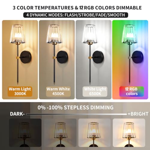 Battery Operated Wall Sconce Set of 2 (2 Count)