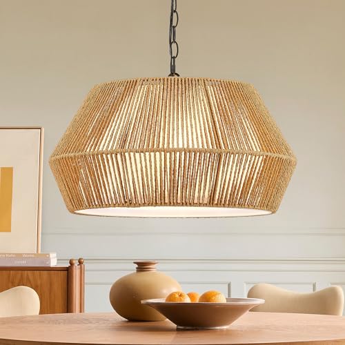 Large 4 Lights 20" Rattan Chandelier