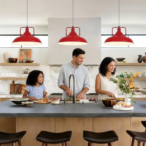 Red Pendant Lights Kitchen Island
