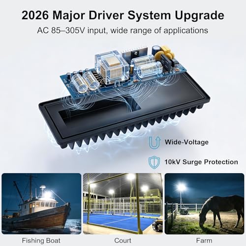 100W LED Flood Light Outdoor with 6.56ft Cord & Plug