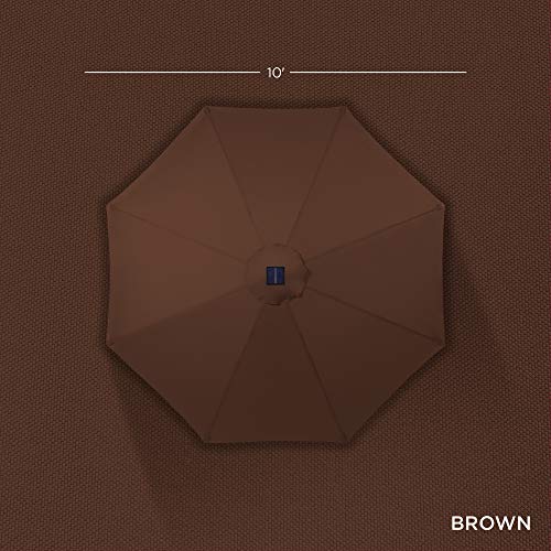 10ft Solar Polyester LED Lighted Patio Umbrella w (10 Feet)