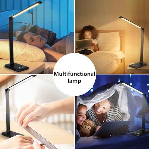 LED Desk Lamp Dimmable Table Lamp Reading Lamp with USB Charging Port