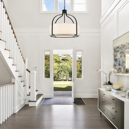 20.5" Black Drum Chandelier