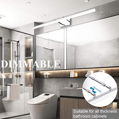 40in Dimmable Modern LED Vanity Lights for Bathroom Light Fixtures Over Mirror Chrome Modern Vanity Lighting