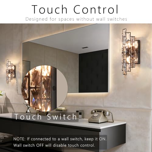 K9 Crystal Wall Sconce with Touch Switch for Bedroom