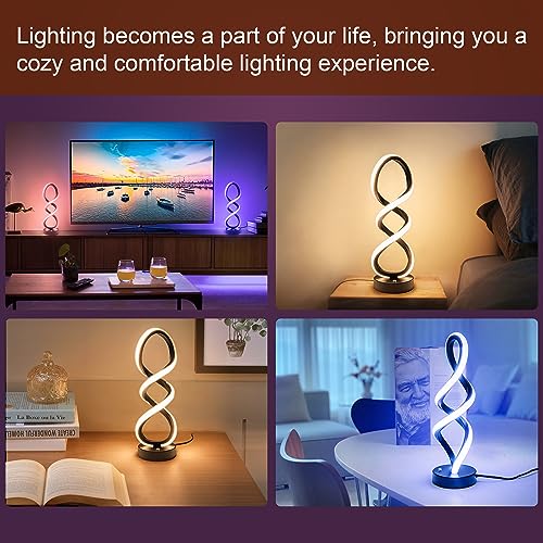 Modern Spiral LED RGB Table Lamp (2 Count)