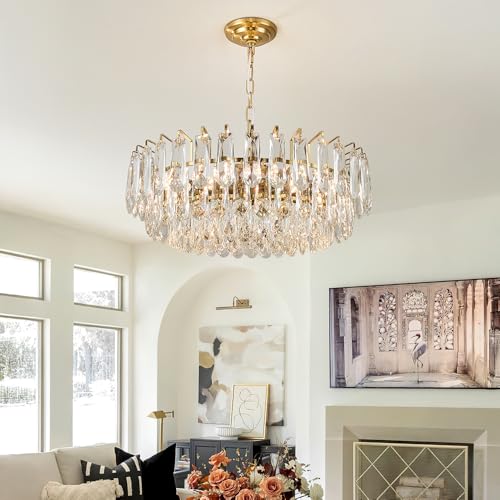 23.6" Modern Crystal Chandelier Gold 3