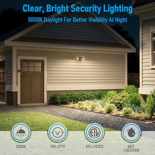Motion Sensor Security Lights Dusk to Dawn IP65 3000K Bronze