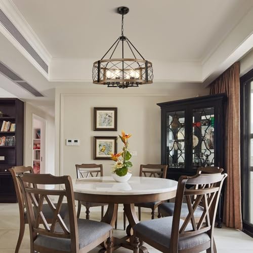 6 Light 22.5'' Farmhouse Chandelier for Dining Room Light Fixture (6 Count)