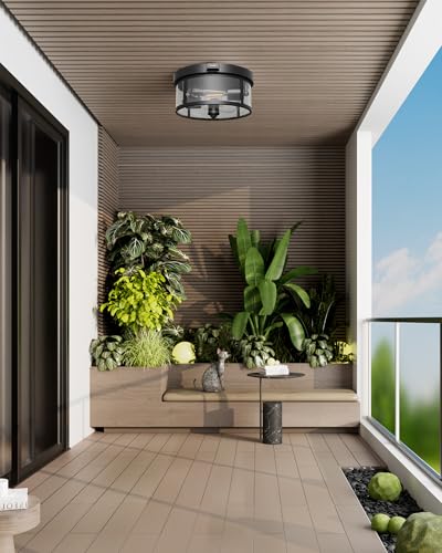 Outdoor Ceiling Light with Motion Sensor 9.3in